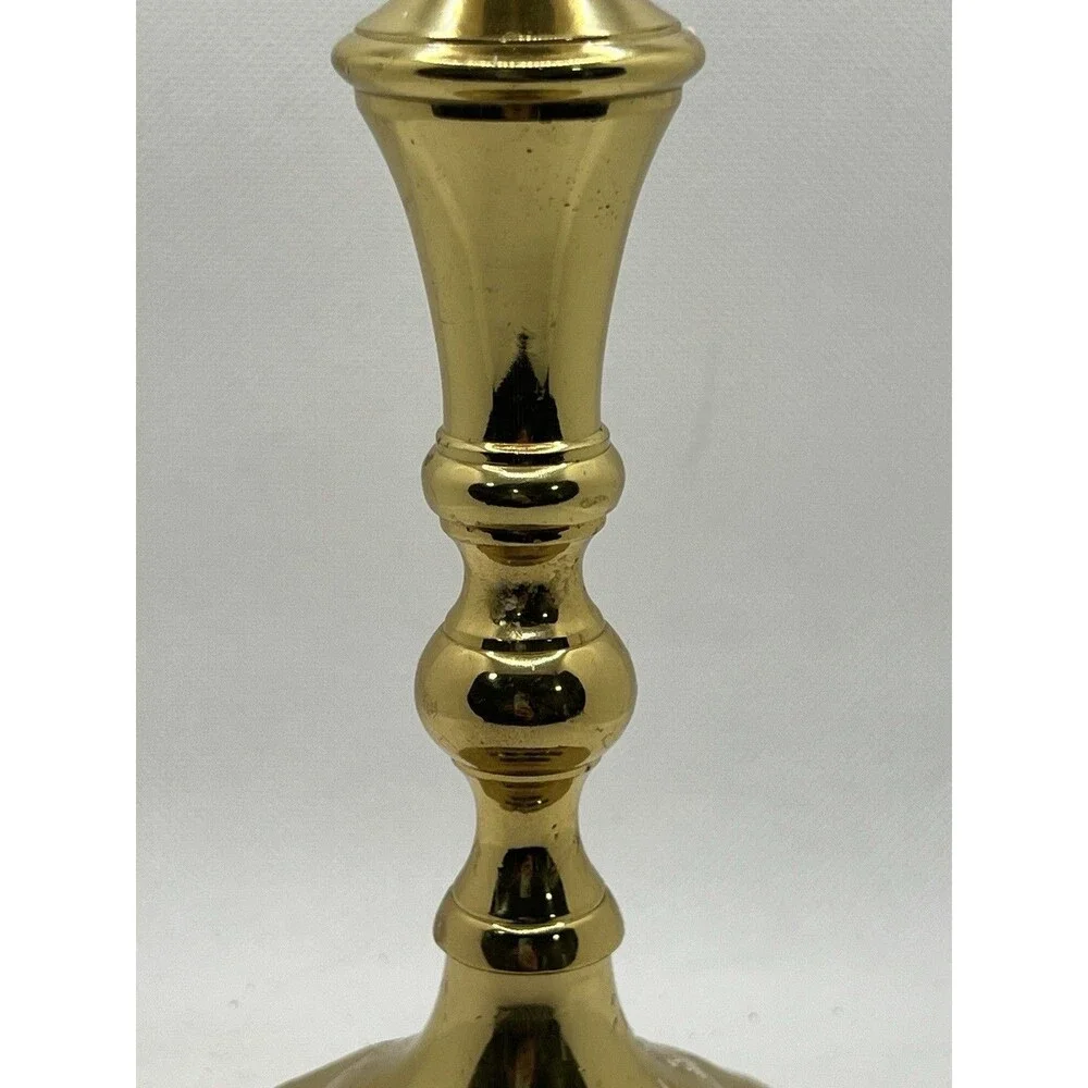 Single Polished Brass Candlestick Candle Holder 8.5